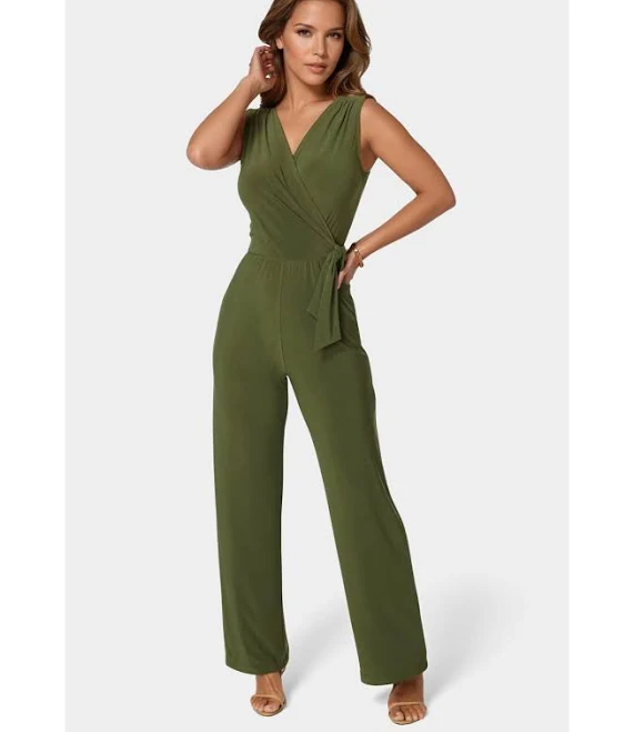 jumpsuit Bebe Women's Jersey Wrap Tie Jumpsuit Macy's $119