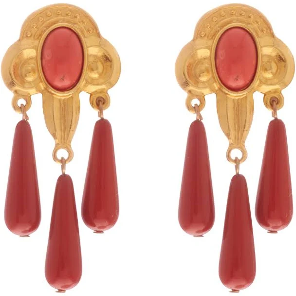 accessory Ben-Amun Isle Gold Coral Drop Earrings Ben-Amun $245