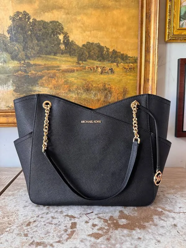 bag Black Michael Kors Saffiano Leather Tote With Gold Hardware Rumors Select $124