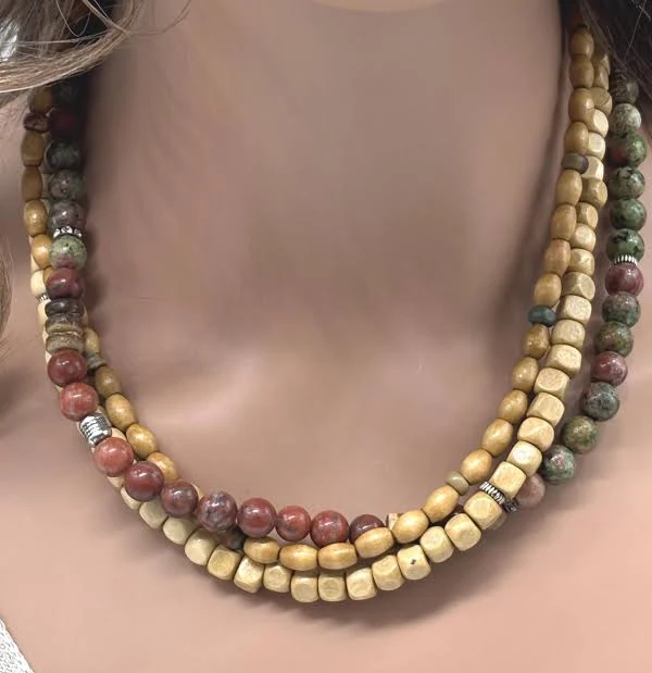 accessory Bohemian Wooden Bead Necklace Etsy - Seller $30