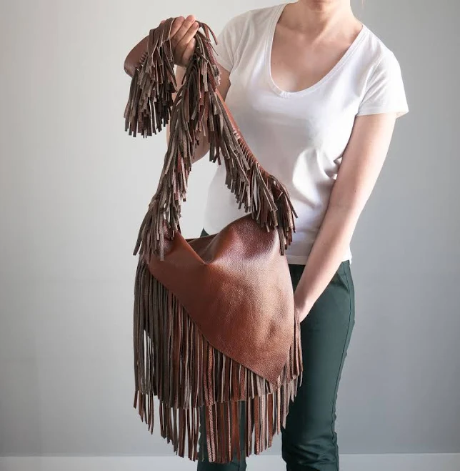 bag Boho Leather Fringe Crossbody Bag Etsy - LeatherDesignStudio $181.63