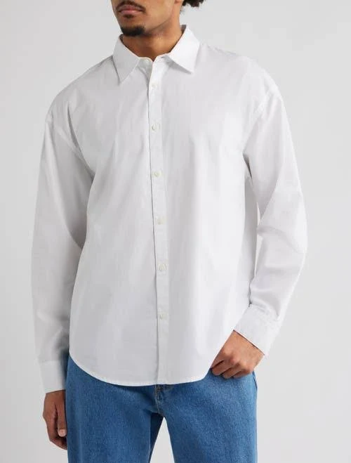 top BP. Oversize Cotton Button-Up Shirt in White at Nordstrom, Size Large Nordstrom $59