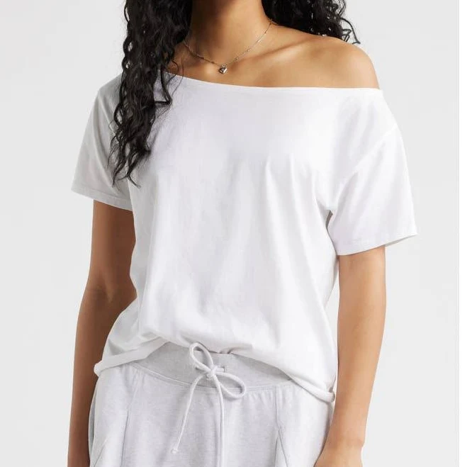 top BP. Relaxed Fit Boat Neck Cotton T-Shirt in White at Nordstrom, Size Small Nordstrom $25