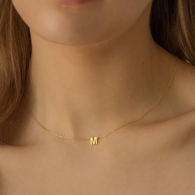 accessory Caitlyn Minimalist Custom Alice Dainty Initial Necklace Caitlyn Minimalist $47