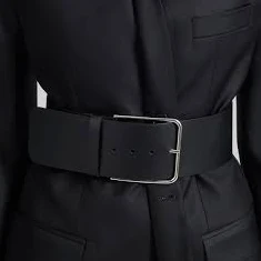 accessory Calan Leather Wide Belt - Black The Frankie Shop $140