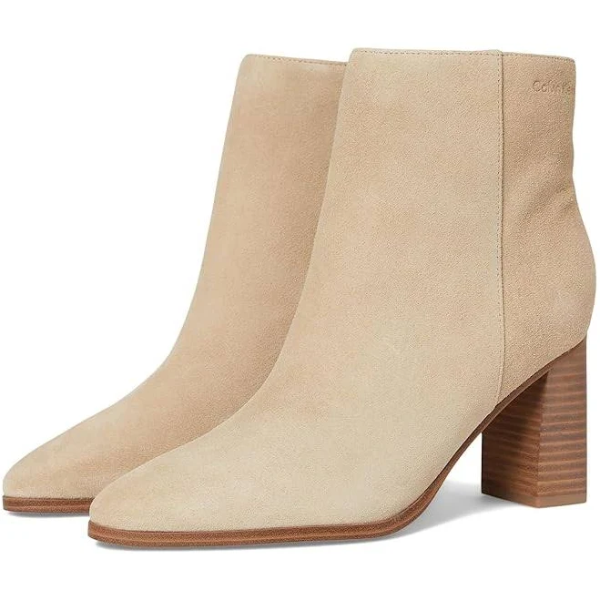 shoes Calvin Klein Women's Dezzi Suede Ankle Boots 6pm.com $132.3