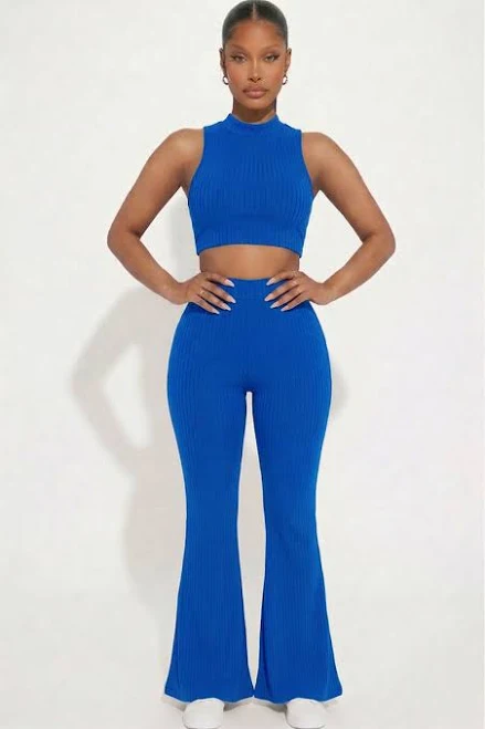 matching set Capella Ribbed Mock Neck Tank Top & Bootcut Pants Set Capella Apparel $12.5