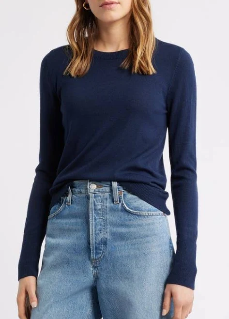 top Caslon Merino Wool Blend Crewneck Sweater Nordstrom $59.62