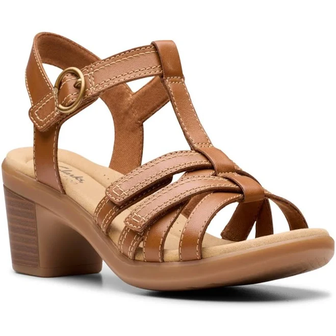 shoes Clarks Women's Emily 2 Rose Leather Block Heel Sandals Macy's $63