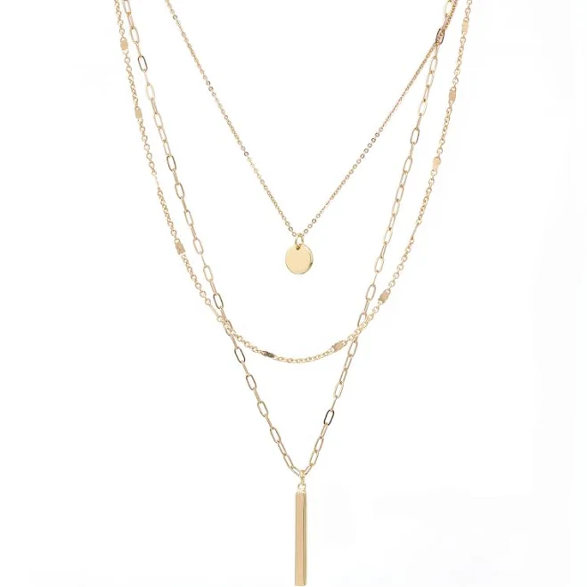 accessory Dainty 3 Layered Paperclip Chain Necklace Etsy - BaubleSky $26.35