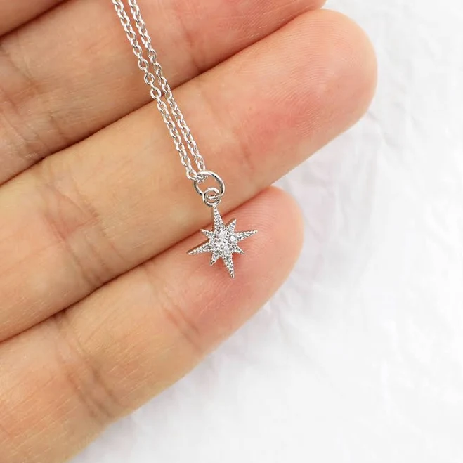 accessory Dainty CZ North Star Charm Necklace Etsy - Rudiana $15.3