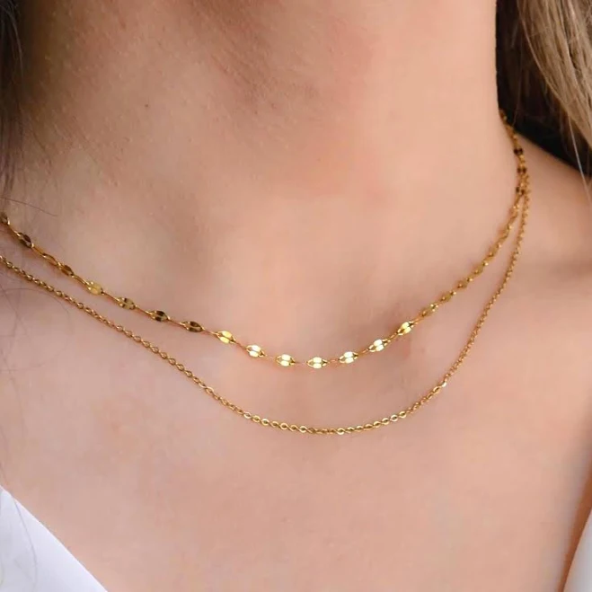 accessory Dainty Gold Chain Necklace Stack Set Etsy - DaintyJools $19.78