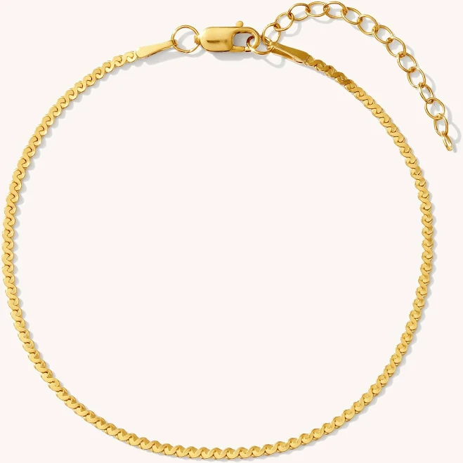 accessory Dainty Serpentine Chain Bracelet in Gold Filled Simple & Dainty $68