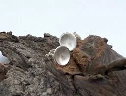 accessory delicate silver stud earrings, cup shape Etsy $83.27
