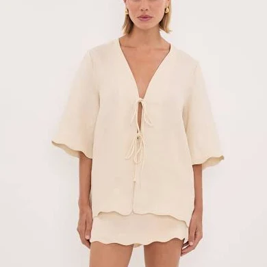 blouses Dissh Lela Linen Long Sleeve Top DISSH $193