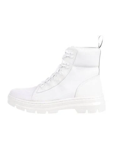 shoes Dr. Martens Canvas Combat Boots in White, Women's 9 The RealReal $39