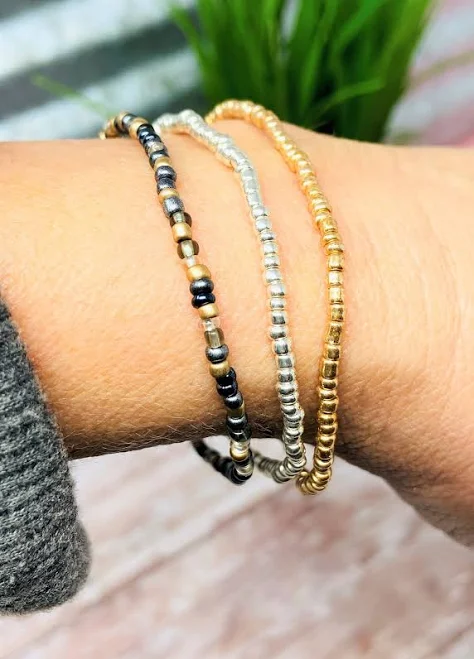accessory Earthy Tone Beaded Bracelet Set Etsy - Seller $12