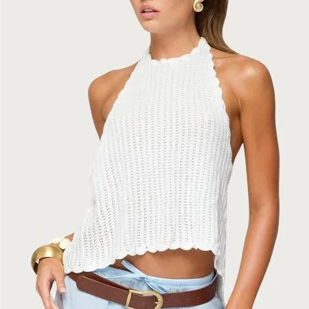 top Edikted Women's Ivey Backless Crochet Halter Top PacSun $43.2
