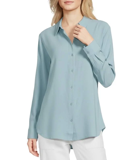 top Eileen Fisher Women's Classic-Collared Silk Shirt Dillard's $298