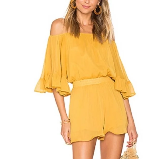 romper Endless Rose Ruffled Sleeve Romper Poshmark $32