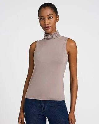 top Express Women's Supersoft Fitted Mock Neck Tank Top Express $20.4