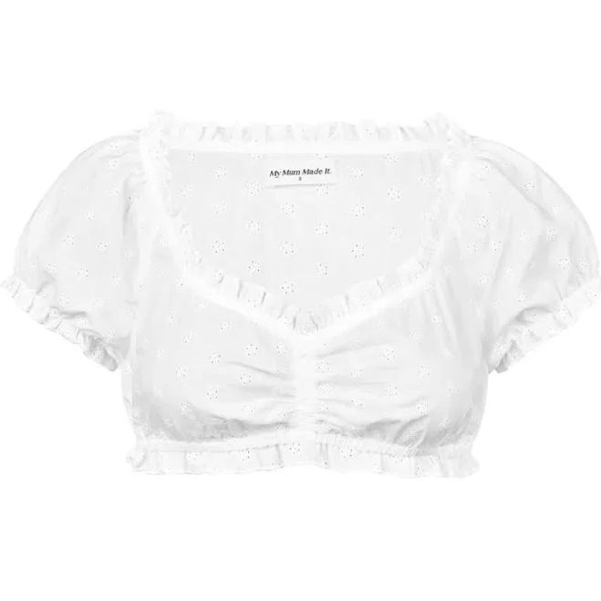 crop top Eyelet Puff Sleeve Crop ModeSens $45