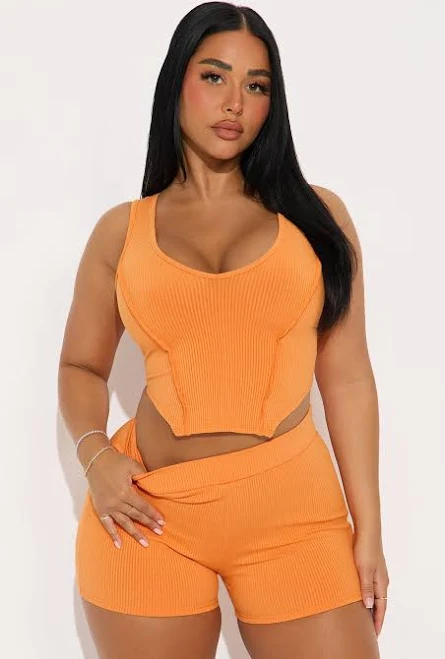 matching set Fashion Nova Ariana Heavy Ribbed Biker Shorts Fashion Nova $23.99