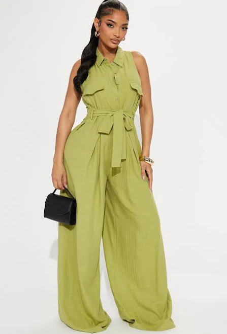 outfit Fashion Nova Lizzie Linen Jumpsuit Fashion Nova $28.99