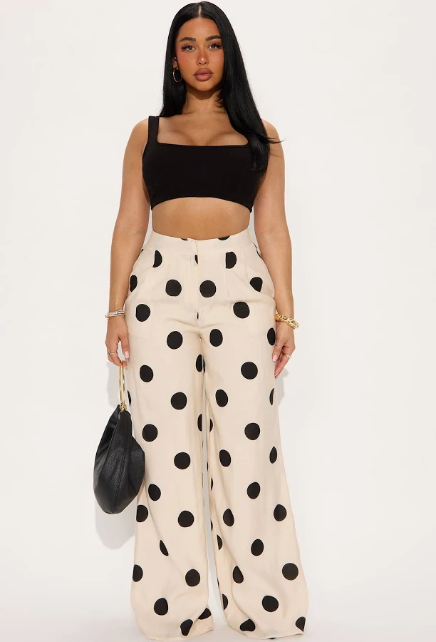 pants Fashion Nova Missy High Rise Wide Leg Polka Dot Pants Fashion Nova $35.99