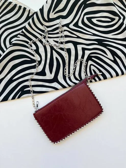 bag Faux Leather Crossbody Clutch with Beaded Edge Etsy - Seller $55