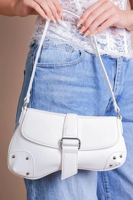 bag Faux Leather Saddle Bag with Stud Detail missmodaluxe $29