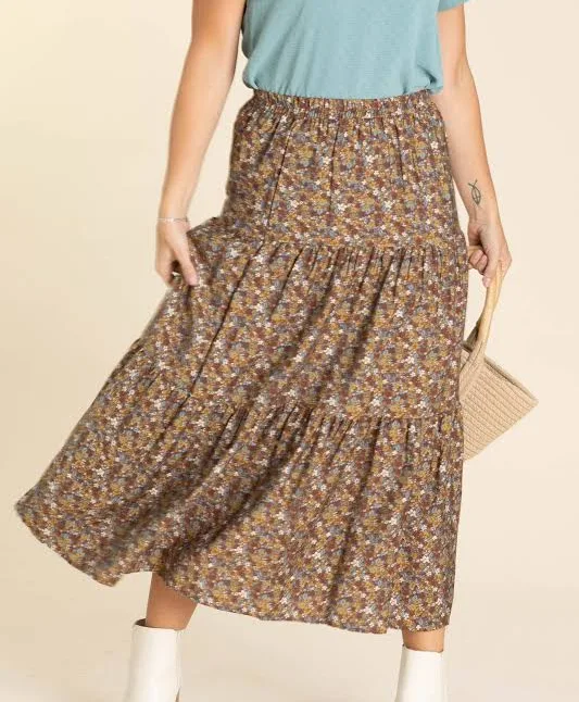 skirt Floral Tiered Maxi Skirt Filly Flair $19.99