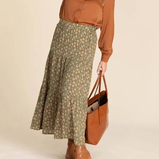 maxi skirt Floral Tiered Maxi Skirt Filly Flair $34.99