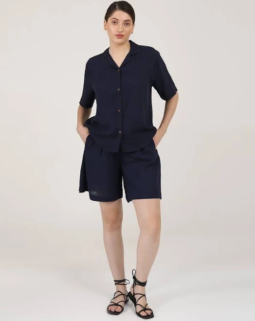 matching set Flourish Planet Linen Cuban Collar Shirt with Shorts Co-Ord Set Flourishplanet $102