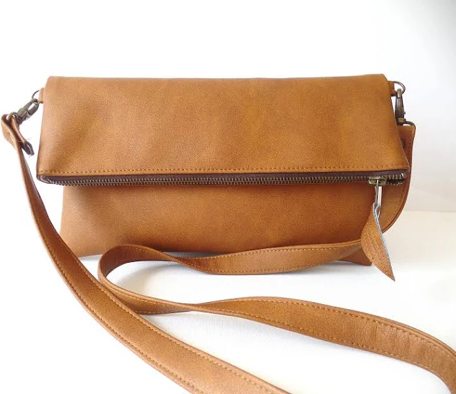 bag Foldover Vegan Leather Crossbody Bag Etsy - allbyFEDI $49.31