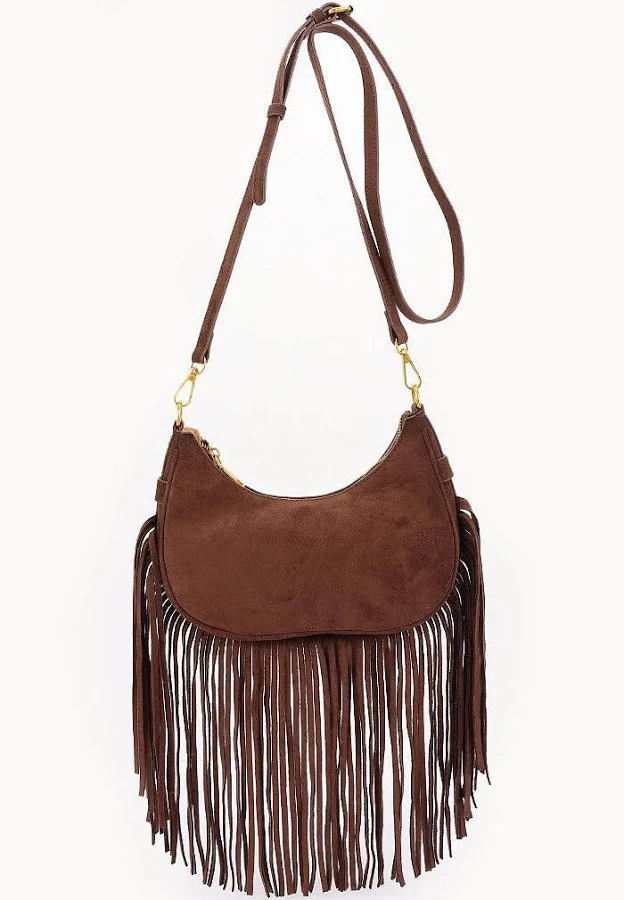 bag Fringe Trimmed Suede Crossbody Bag Modern Millie $34