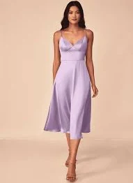 dress Frosted Lilac A-Line Stretch Satin Dress Azazie.com $29