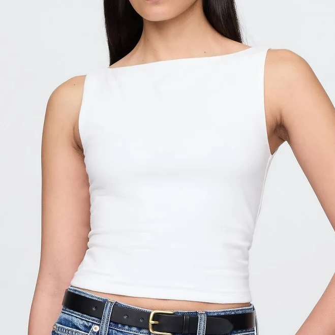 top Gap Women's Closeknit Jersey Boatneck Crop Tank Top Gap $27