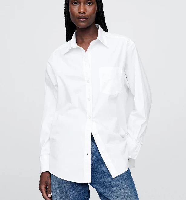 top Gap Women's Organic Cotton Poplin Shirt Gap $55