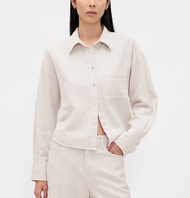 top Gap Women's Oversized Linen-Cotton Shirt Gap $39