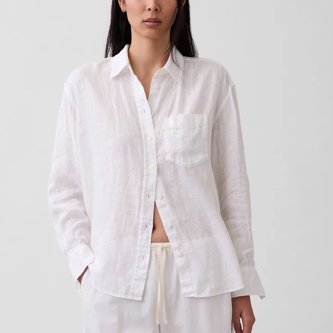 outerwear Gap Women's Oversized Linen Shirt Gap $79.95