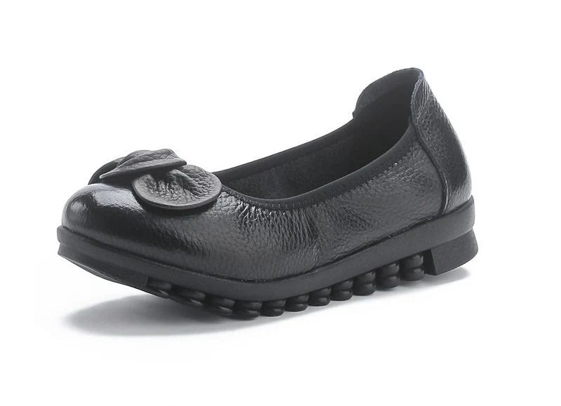 shoes Genuine Leather Slip On Ballet Flats with Bow Detail Dresslittly $89