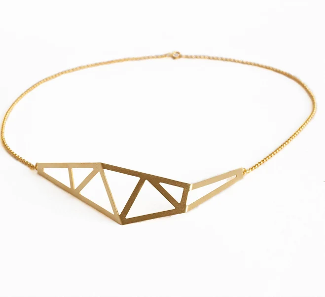 accessory Geometric Gold Pendant Necklace Etsy - ElinaBriedeJewelry $178.45