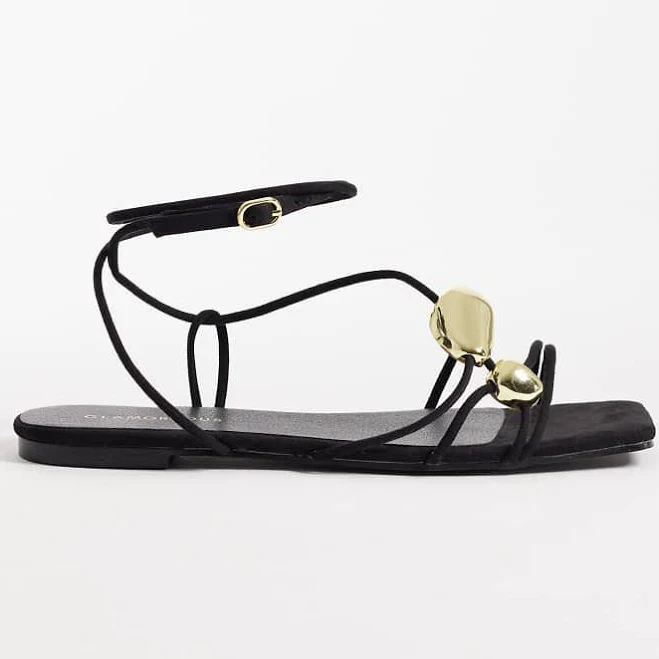 shoes Glamorous Flat Sandals with Molten Detailing ASOS $39