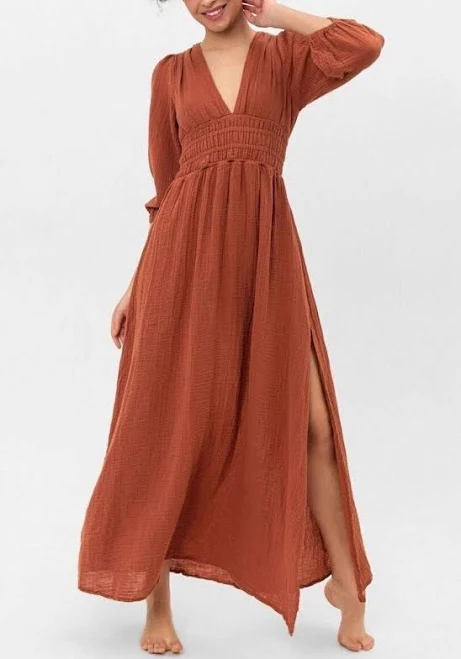 dress Goddess Long Sleeve Cotton Maxi Dress Etsy - HeartEarthCraft $127.24