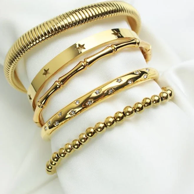 accessory Gold Bangle Stack MyUnique $58.28