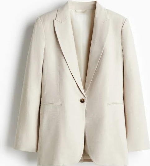 outerwear H&M Ladies Linen-Blend Blazer H&M $54.99