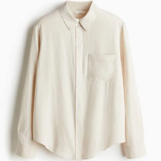 blouses H&M Ladies Linen-Blend Shirt H&M $29.99