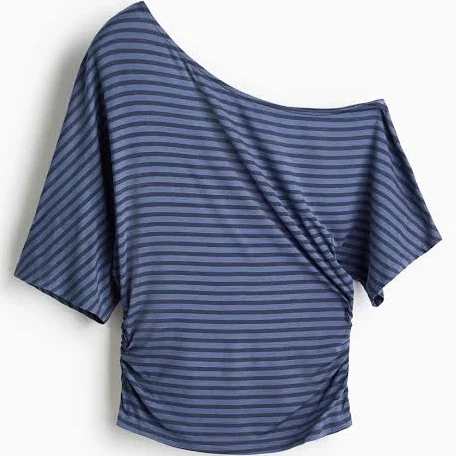 top H&M Ladies One-Shoulder Striped Top H&M $19.99
