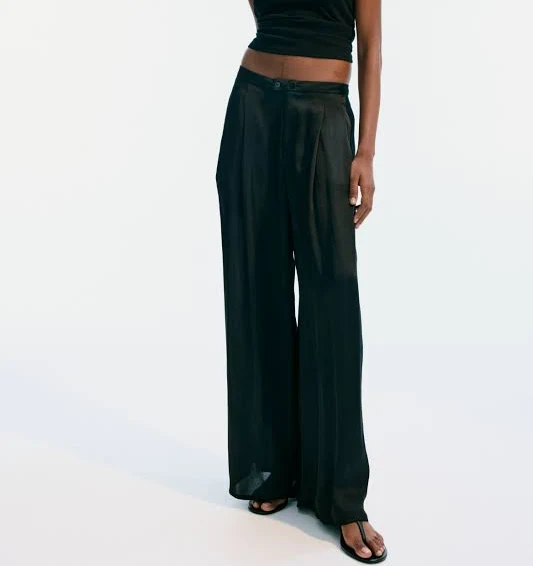 pants H&M Ladies Wide-Leg Satin Pants H&M $29.99